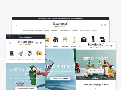 Mixologist Warehouse UX/UI design ui ux