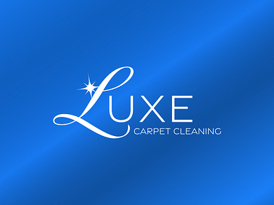 LUXE Carpet Cleaning | Logo Design blue branding carpet cleaning cursive elegant font pair gradient graphic design logo luxury metallic pristine sans serif shine silver sophisticated sparkle typographic van