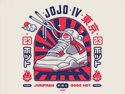 Jojo's noodle branding design illustration jordan retro sneakers wear