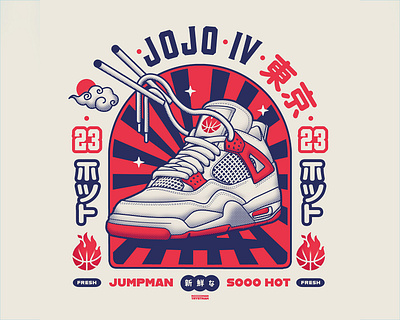 Jojo's noodle branding design illustration jordan retro sneakers wear