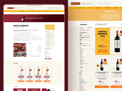 Nicolas : Website Re-Design adobe xd alcool design e commerce food graphic design ui ux vector visual design web design website winery wireframe