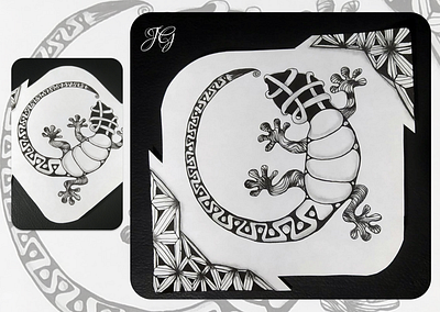 Gecko | Zentangle art handmade pattern zentangle