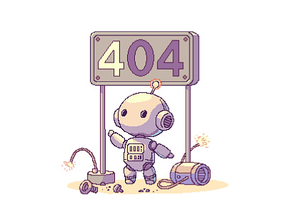 Robot - Pixel Art 404 Series 404 404 error 404 page empty state error error illustration error page illustration not found page not found pixel pixel art pixel illustration pixelart robot sketch ui design ui illustration vector vector illustratio