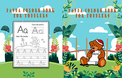 panda coloring book graphic design