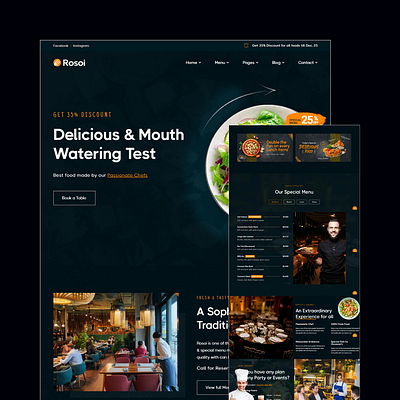 Restaurant Website Design branding graphic design logo ui