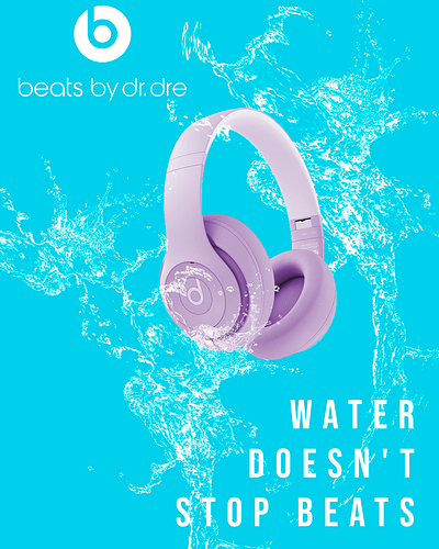 Product design, Beats Studio 3 Waterproof advertising branding design diseño graphic design music product