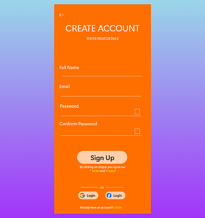 Create Account Page adobe xd figma ui ui ux designer