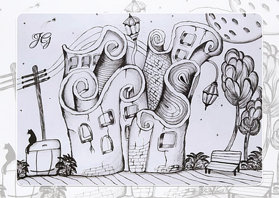 Surreal City | Ilustration art handmade ilustration pattern zentangle