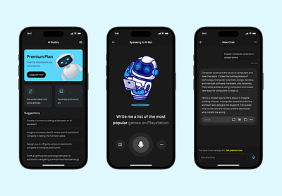 AI Buddy - AI Chatbot App ai app chatbot design mobile ui ux