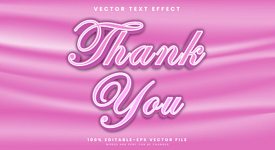 Thank You 3d editable text style Template friendship