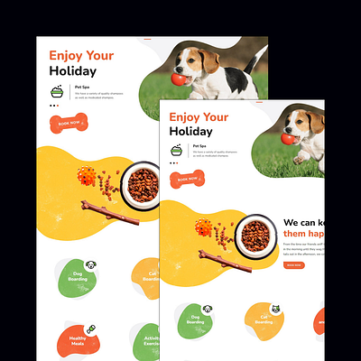 Pet care services & Pet Store Website Design 3d animation branding logo ui