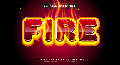 Fire 3d editable text style Template element