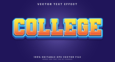 College 3d editable text style Template education