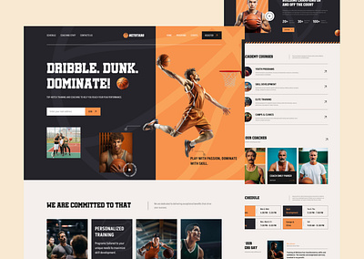 Netstars - Basketball Academy Website Landing Page baksetball basketball academy basketball academy landing page basketball academy website design landing page product design sports academy sports landing page sports website sports website design ui ui design ux ux design website