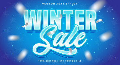 Winter Sale 3d editable text style Template holiday