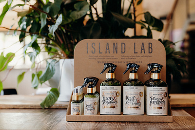 Island Lab: Botanical Label Illustration botanical branding cleaning design floral illustration natural organic packaging pattern surface design typography ui