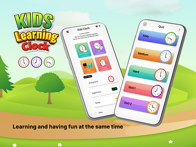 Kids Clock Learning App graphic design logo ui