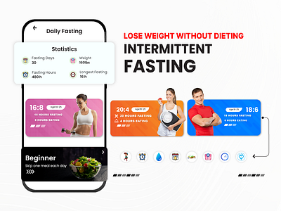 Intermittent Fasting Weight Loss App graphic design logo ui