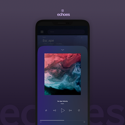 echoes — music to your ears abstract flat design gradient interaction design minimalist mobile design mobile ui design music player product design ui ui design uiux zen