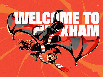 Welcome to Wrexham branding design dragon football graphic design identity illustration logotype mascot raynolds scarf soccer sports ui welcome to wrexham