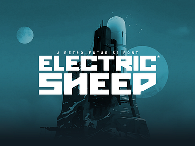 Electric Sheep - Font branding cover custom design display display font font fonts futurist game gaming graphic graphic design illustration science fiction title type typeface typography vector