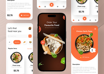 Food App Design app app design branding design design inspo figma food illustration portfolio project project inspiration ui