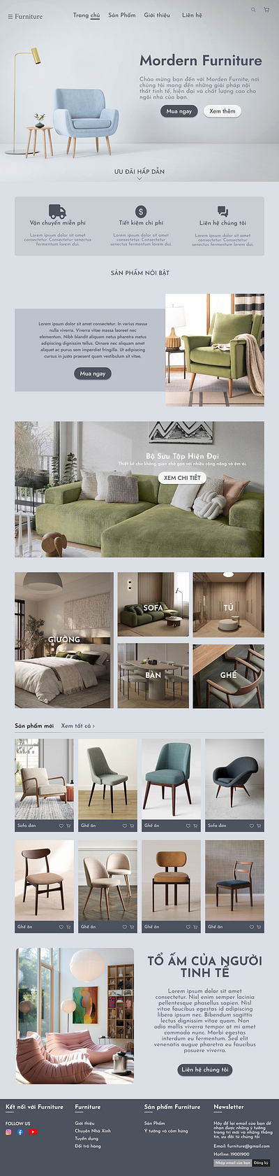 Landing page Furniture website design graphic design landing page ui ux web