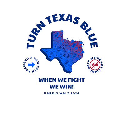 Turn Texas Blue graphic design illustration