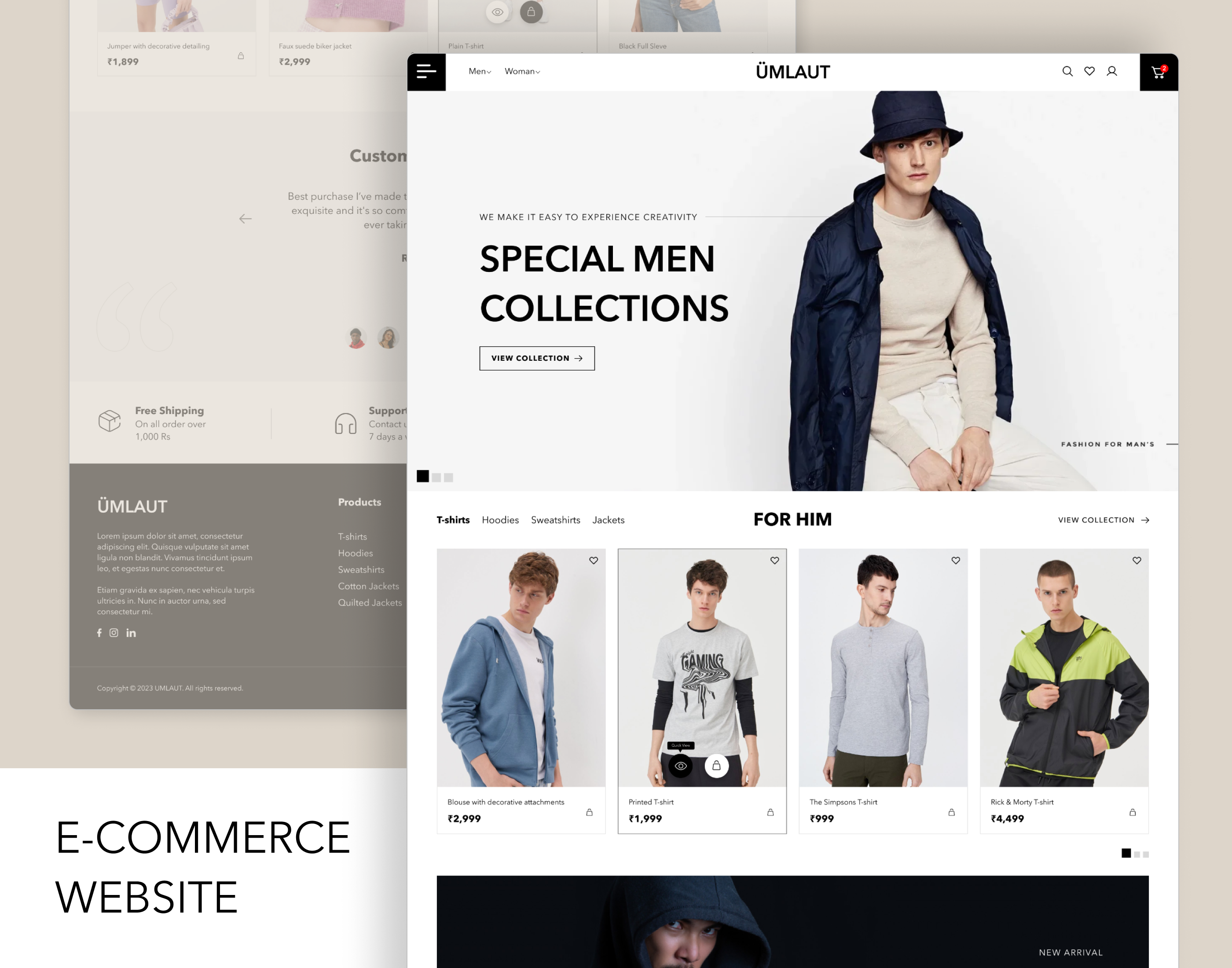 Fashion Ecommerce Shopping Landing Page Website Design apparel cloth clothing color design ecommerce fashion landing light men minimal modern page shirt shop shopping ui ux web website