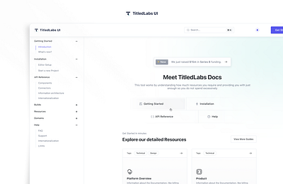 A Documentation page - TitledLabs UI branding design graphic design illustration logo product product design typography ui uidesign