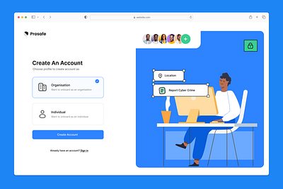 Prosafe App - Registration Screen agency branding cyber cyber report design graphic design illustration logo product design registration security signup ui ui design ux design