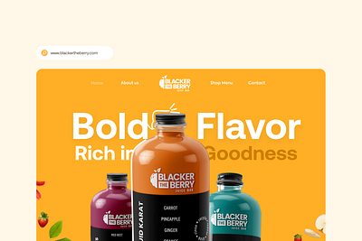 BLACKER Berry - Landing Page UI Exploration agency branding design food fruits graphic design illustration juice landing page landingpage logo product design registration signup ui ui design ux design