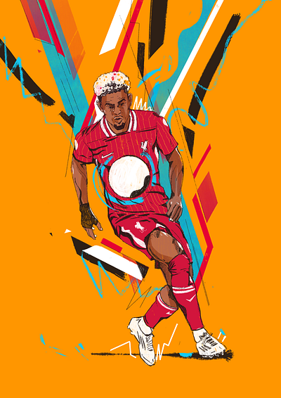 Luis Diaz - Liverpool FC character fc liverpool football football club football illustrated illustrated football illustration illustrator luis diaz illustration people portrait portrait illustration procreate soccer soccer illustration