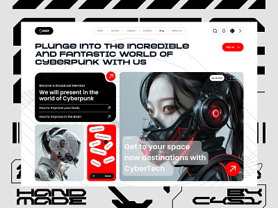 Cyberpunk concept cyber cyberpunk design graphic design landig page minimalism sci fi ui киберпанк