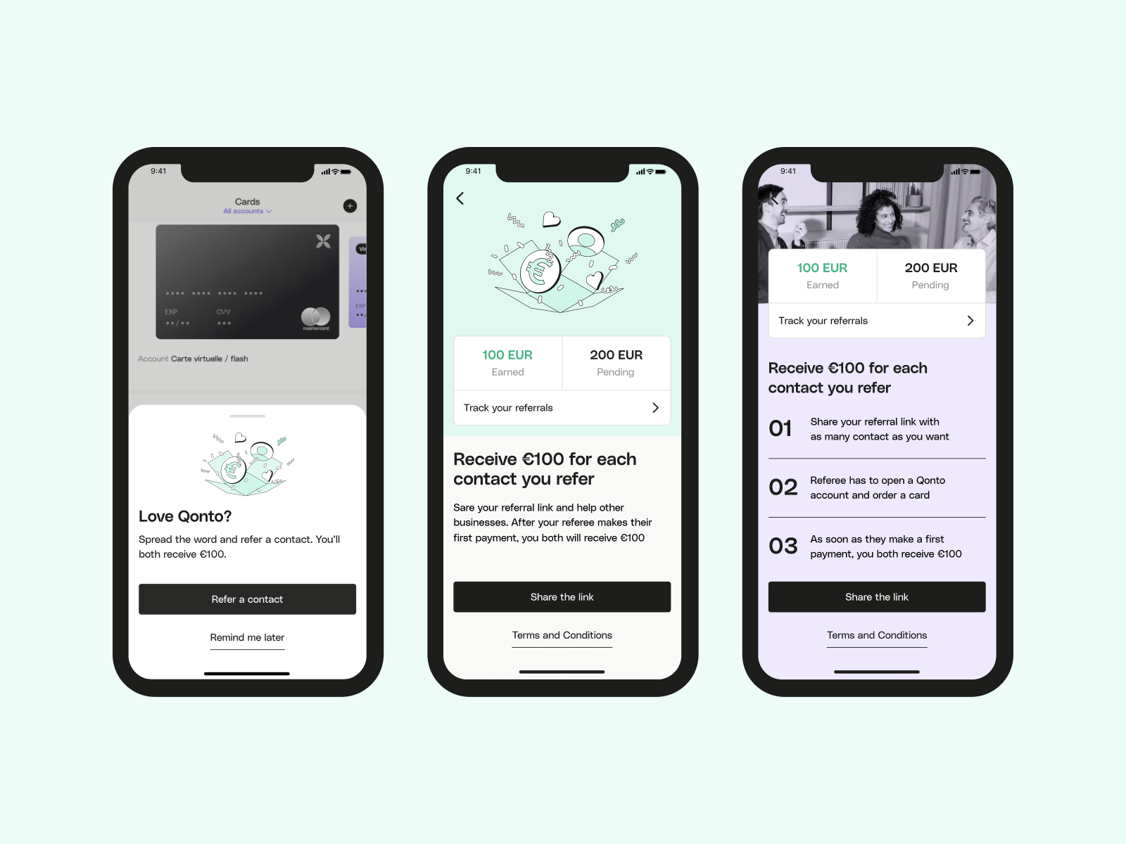 Referral Revamp for FinTech App app design business referrals earn rewards financial app ui financial management financial services link sharing mobile banking mobile ui design personal finance referral program referral tracking reward system user interface ux design