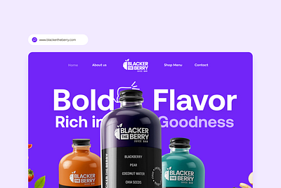 BlckerTheBerry Juice - Landing Page agency branding design drinks fruits graphic design health illustration juice landing page landingpage logo mobile app product design ui ui design ux design