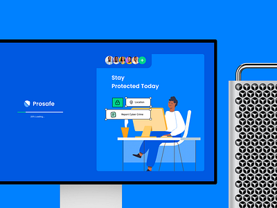 Prosafe - Loading screen agency attacked branding cyber attack cyber crime cyber threat design graphic design hacker illustration logo product design security ui ui design ux design