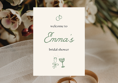 bridal shower welcome sign design brand identity branding branding inspo graphic design illustration illustration design logo design menu design wedding color palette wedding design wedding design inspo wedding icons wedding illustrations wedding sign wedding stationery wedding theme