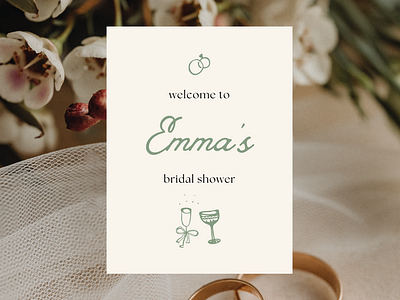 bridal shower welcome sign design brand identity branding branding inspo graphic design illustration illustration design logo design menu design wedding color palette wedding design wedding design inspo wedding icons wedding illustrations wedding sign wedding stationery wedding theme