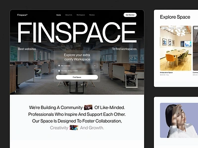 Findspace - Coworking Space Landing Page book booking building business cafe coworking coworking space landing page meeting office rent room space ui ux web web design website work working