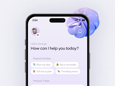 Ai Voice Bot — Seamless Search Experiences 3d ai app design chatgpt minimal productdesign ui ux visualwork voicebot