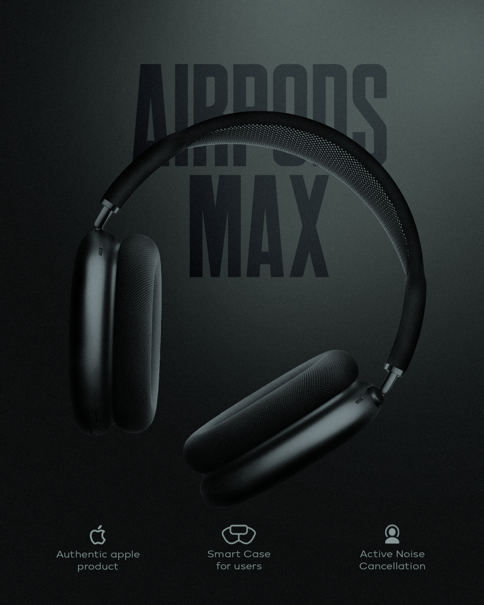 AirPods Max poster apple graphic design poster poster design product post design product poster soci social media post design ui