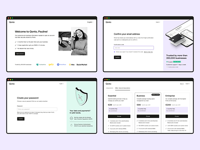 Onboarding for FinTech App account setup business accounts business banking digital banking financial management financial platform ui onboarding flow plan selection subscription plans ui user authentication user interface ux design web design web ui design