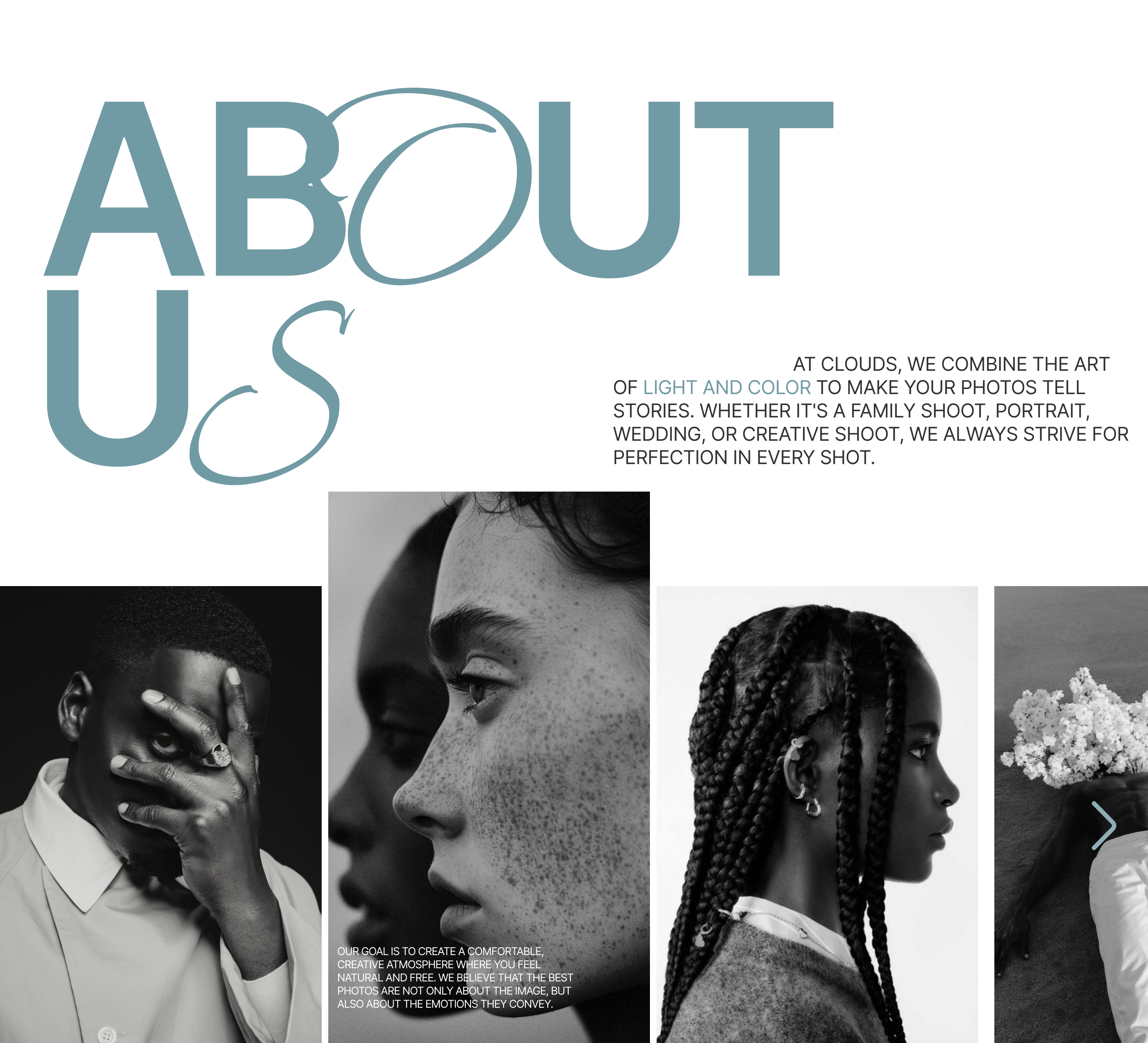 Landing Page for Photo Studio Clouds by Valeriia Chernova on Dribbble