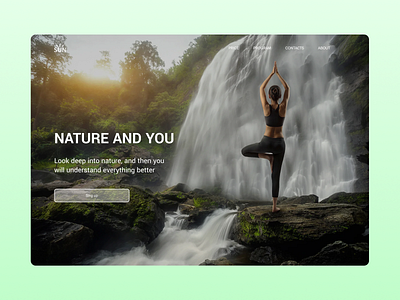 First screen "Nature and you" design first screen green nature ui web design