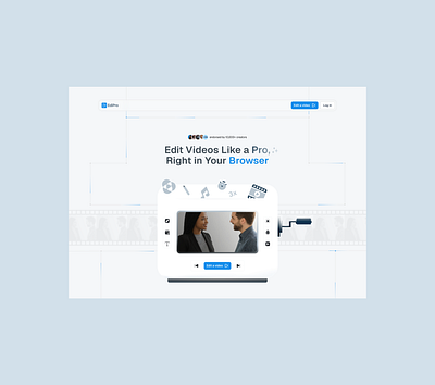 EdiPro Hero Section - Design Exploration design exploration figma hero illustration landing page ui ui design user interface video editor