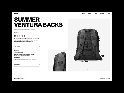 ⬤ ⬤ BACKS® | Custom Website Ecommerce — 183 backs bagpack case study concept daily design digital ecommerce eddesignme el salvador interaction store ui userexperience web design