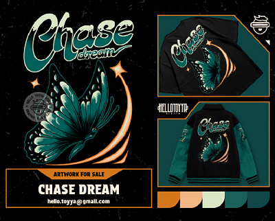 Chase dream. Butterfly retro illustration for t-shirt animal apparel artwork for sale beautifull branding butterfly butterfly illustration clothing design design for sale freelance graphic design illustration logo logo illustration retro illustration streetwear tshirt design vintage tshirt