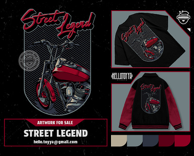 Street Legend. Harley illustration for t-shirt artwork for sale branding chopper clothing design graphic design harley davidson illustration logo motocycle old retro road bike rx king street legend streetwear supermoto touring tshirt design vintage