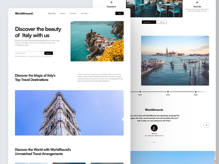WorldAround Landing Page by Bachtiar Agusta on Dribbble